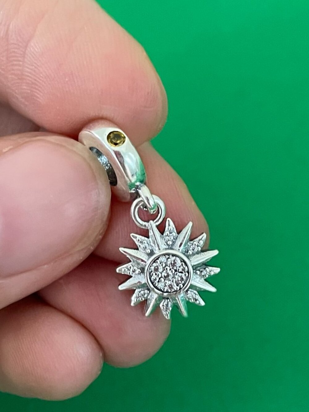 Authentic Pandora Sparkling Sun Dangle Charm, 925 Sterling Silver Charm